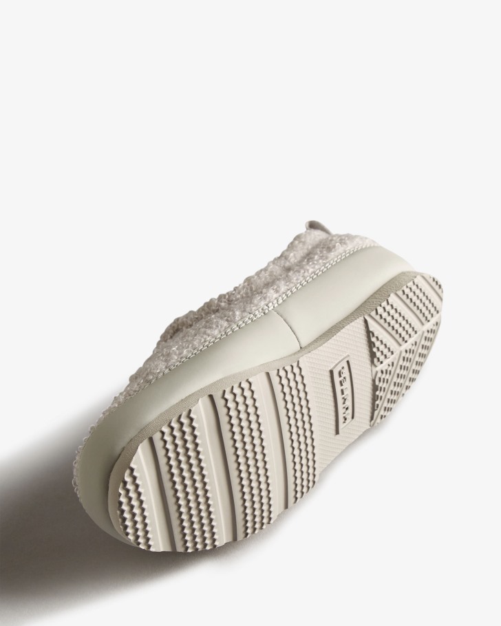 Hunter Little Kids (18 Months-8 Years) Insulated Vegan Shearling Slipper Shoe Frosted Grey