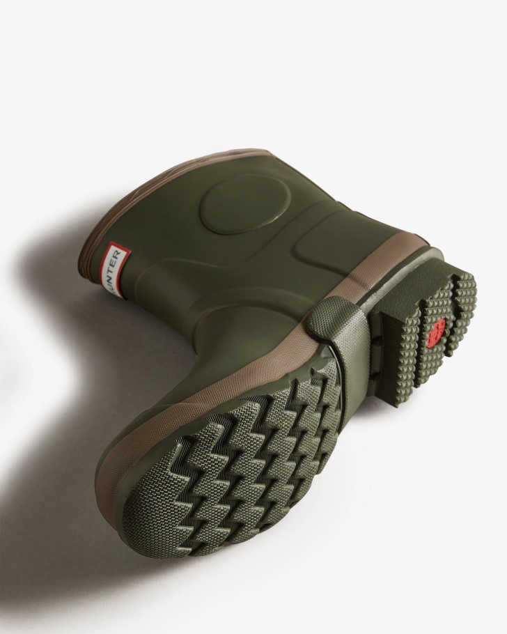 Hunter Men's Gardener Short Rain Boots Dark Olive-Clay