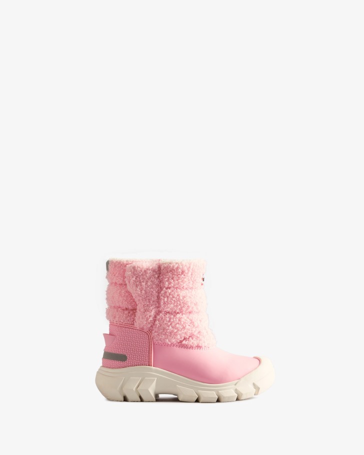 Hunter Little Kids (18 Months-6 Years) Insulated Vegan Shearling Snow Boots Blush Thaw Pink