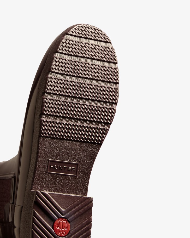 Hunter Women's Refined Gloss Slim Fit Chelsea Boots Cherry Brandy