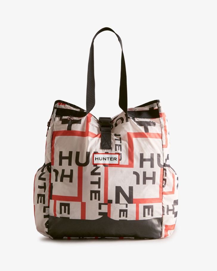 Hunter Exploded Logo Ripstop Packable Tote Bag Exploded Logo