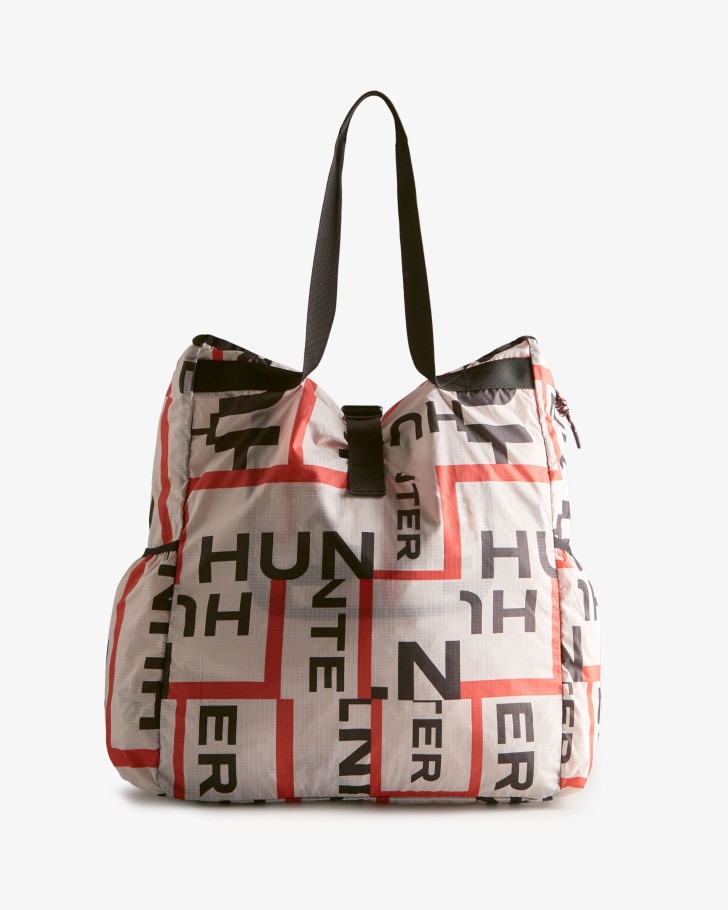 Hunter Exploded Logo Ripstop Packable Tote Bag Exploded Logo