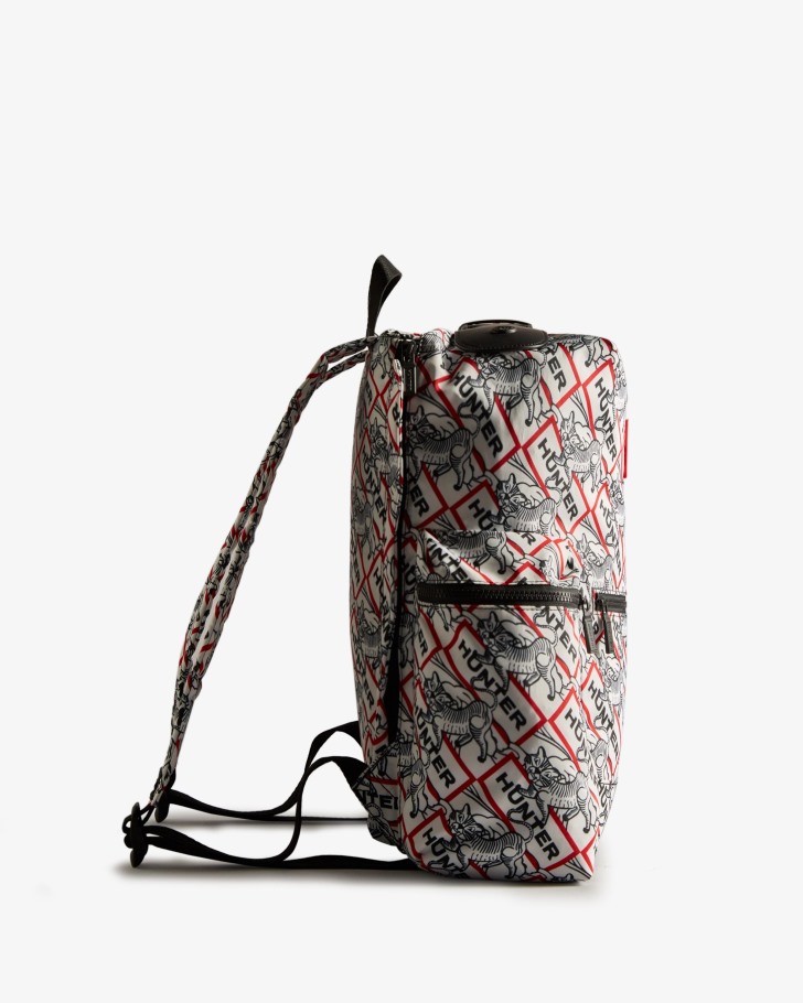 Hunter Nylon Top Clip Lunar New Year Tiger Print Backpack Black-White