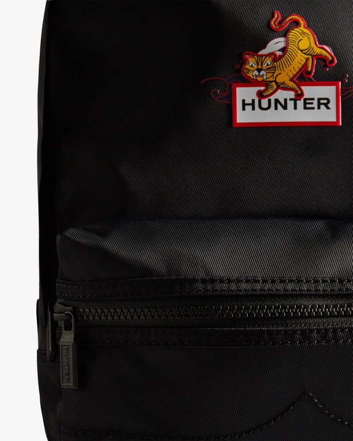 Hunter Kids Nylon Lunar New Year Tiger Logo Backpack Black