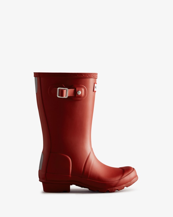 Hunter Original Big Kids (5-11 Years) Rain Boots Military Red