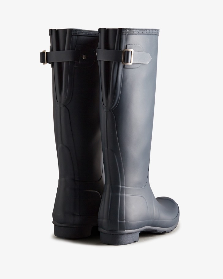 Hunter Women's Tall Back Adjustable Rain Boots Navy