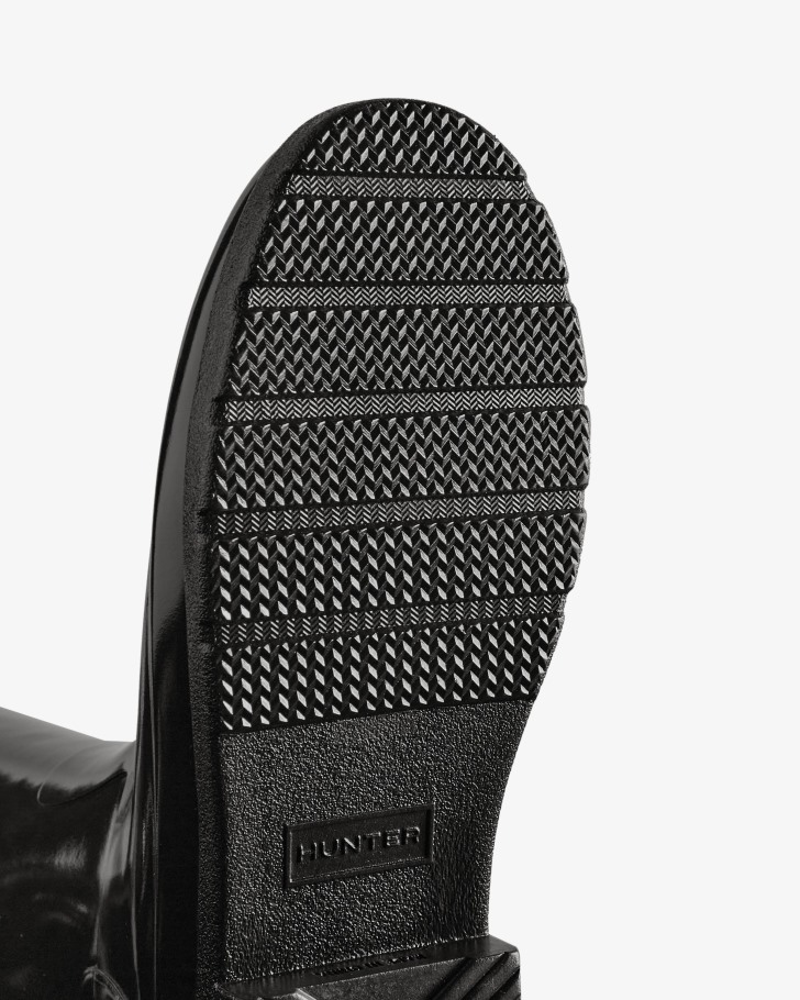 Hunter Women's Refined Slim Fit Tall Gloss Rain Boots Black