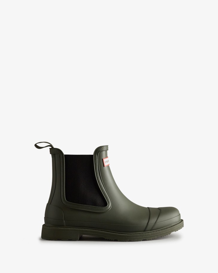 Hunter Men's Commando Chelsea Boots Dark Olive