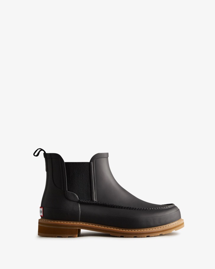 Hunter Men's Moc Toe Chelsea Boots Black