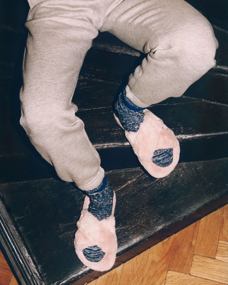 Hunter Women's Faux Fur Flatform Crossover Slide Azalea Pink