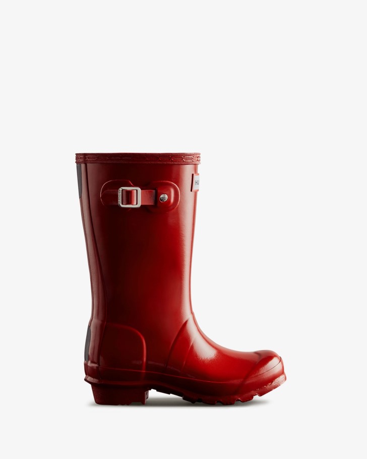 Hunter Original Big Kids (5-11 Years) Gloss Rain Boots Military Red