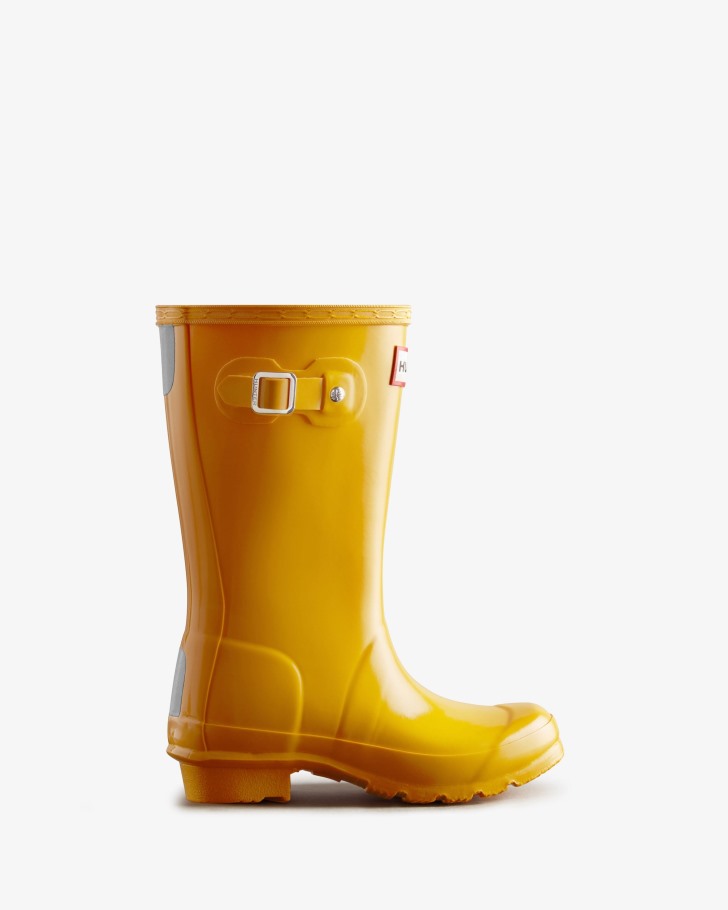 Hunter Original Big Kids (5-11 Years) Gloss Rain Boots Yellow