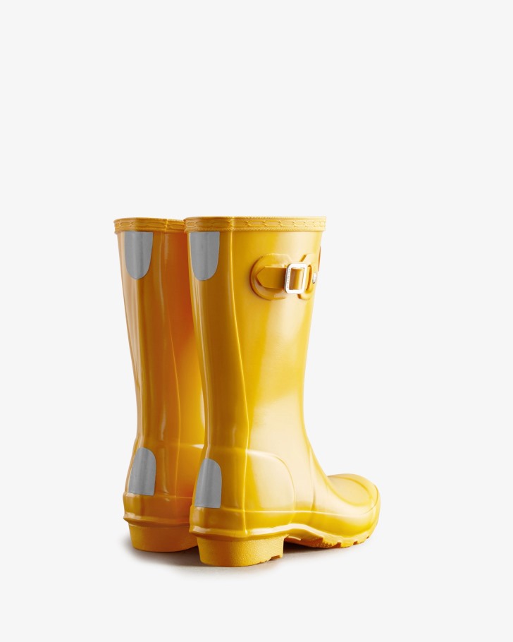 Hunter Original Big Kids (5-11 Years) Gloss Rain Boots Yellow