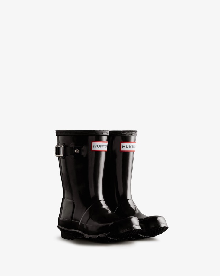 Hunter Original Little Kids (2-6 Years) Gloss Rain Boots Black