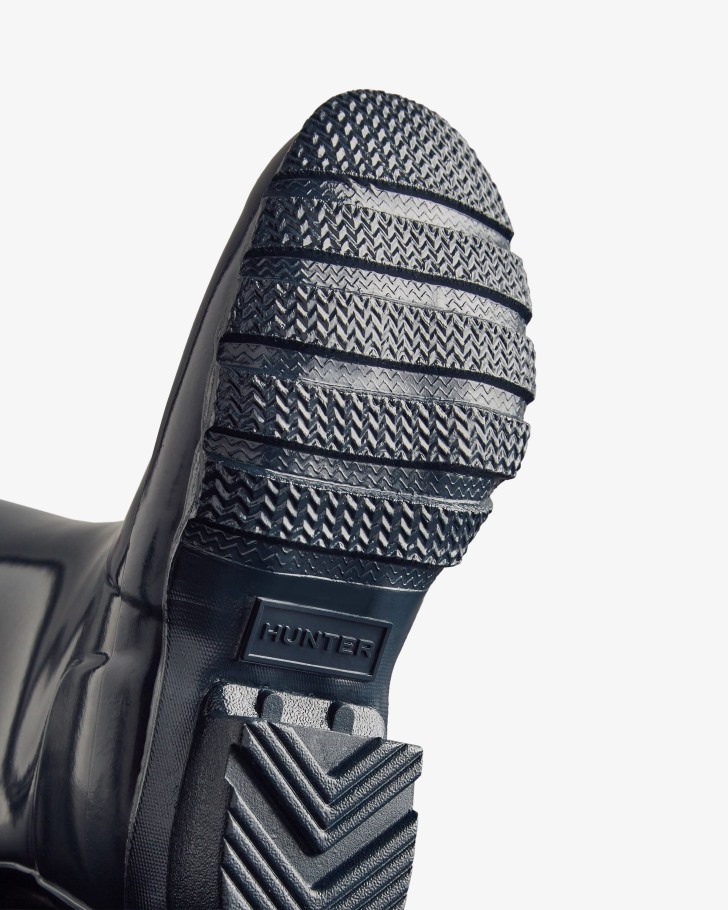 Hunter Original Big Kids (5-11 Years) Gloss Rain Boots Navy