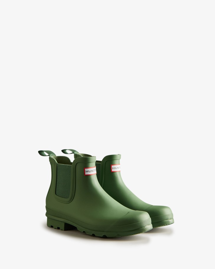 Hunter Men's Original Chelsea Boots Fell Green