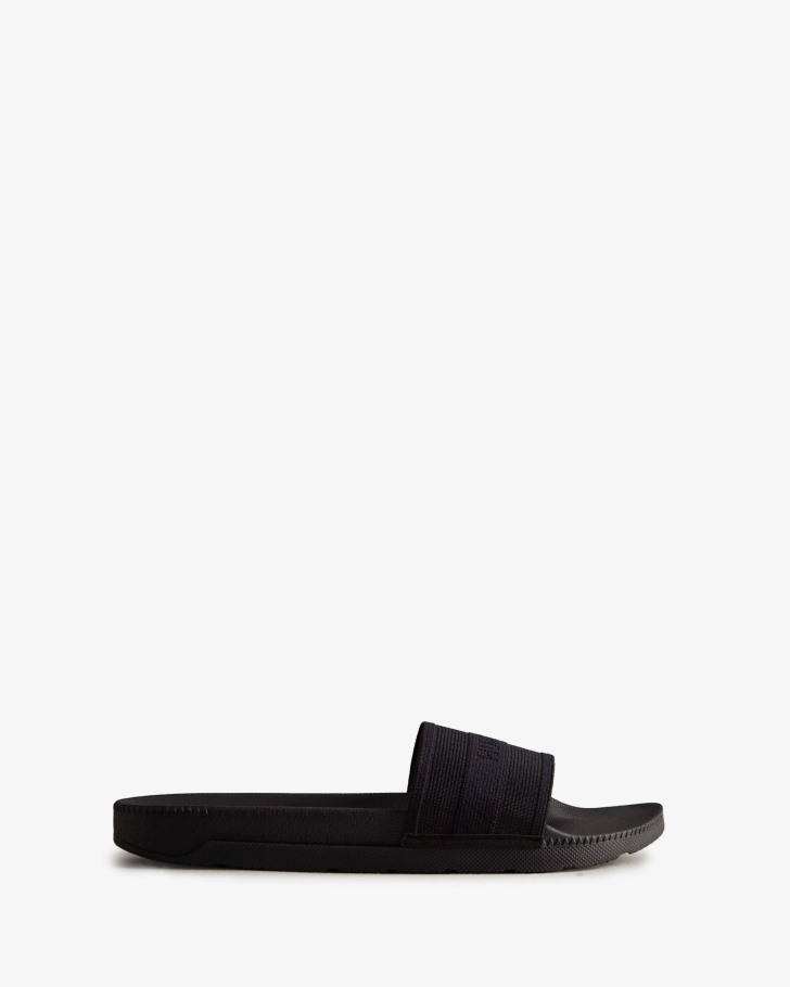 Hunter Women's Elastic Slides Black