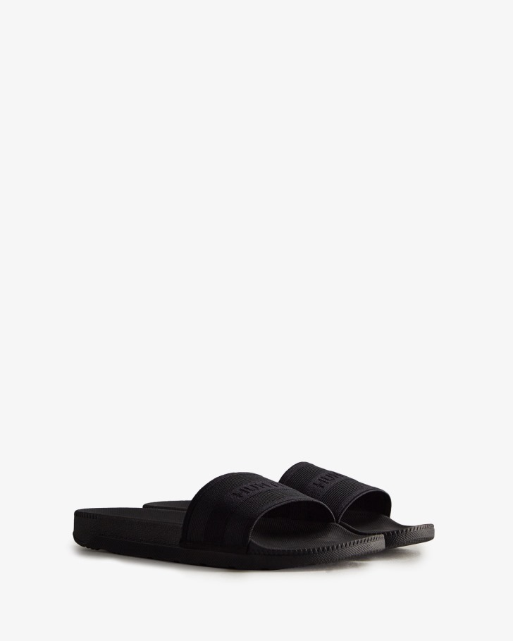 Hunter Women's Elastic Slides Black