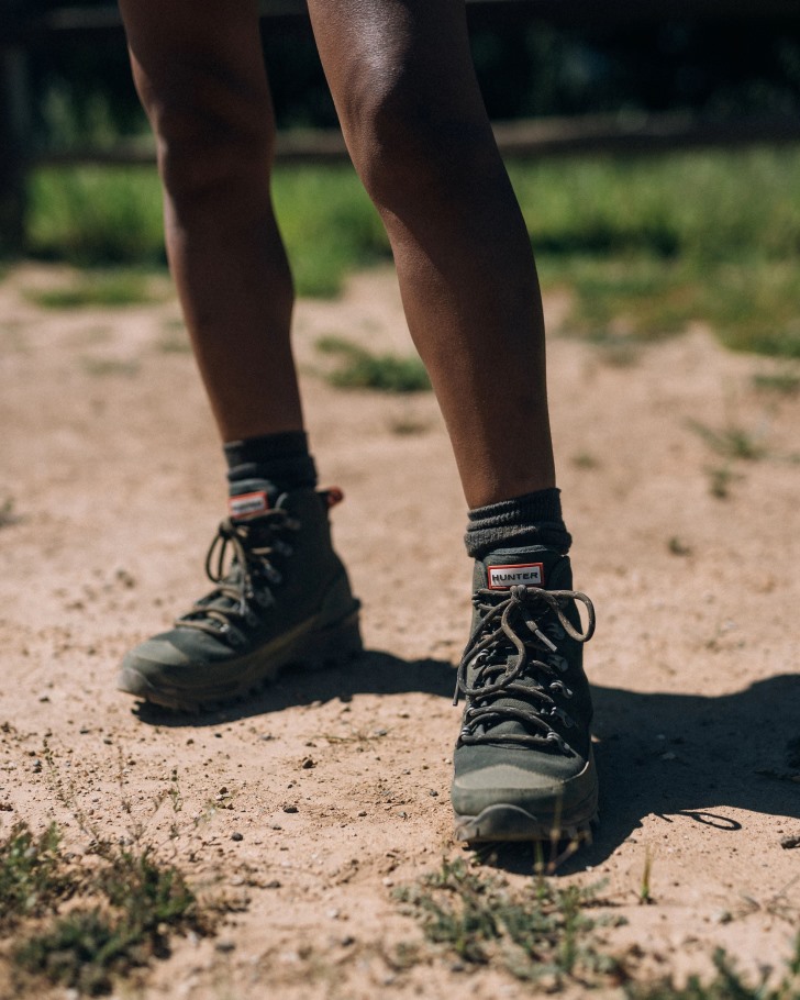 Hunter Women's Canvas Desert Commando Boots Arctic Moss Green
