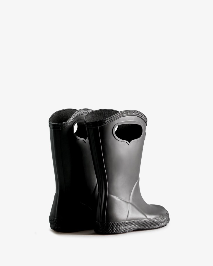 Hunter Kids First (18 Months-8 Years) Grab Handle Rain Boots Black