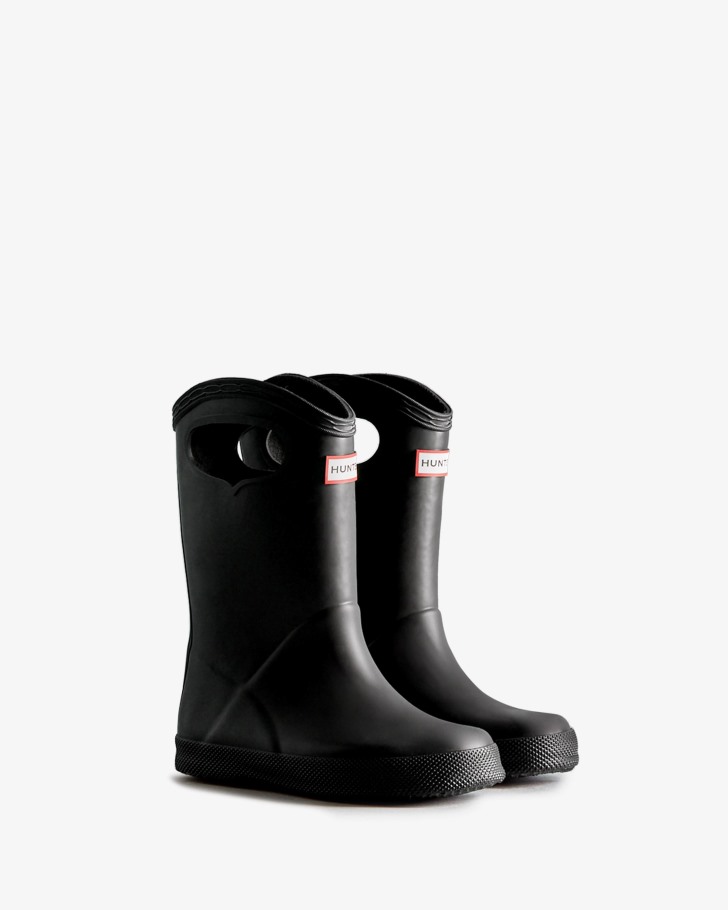 Hunter Kids First (18 Months-8 Years) Grab Handle Rain Boots Black