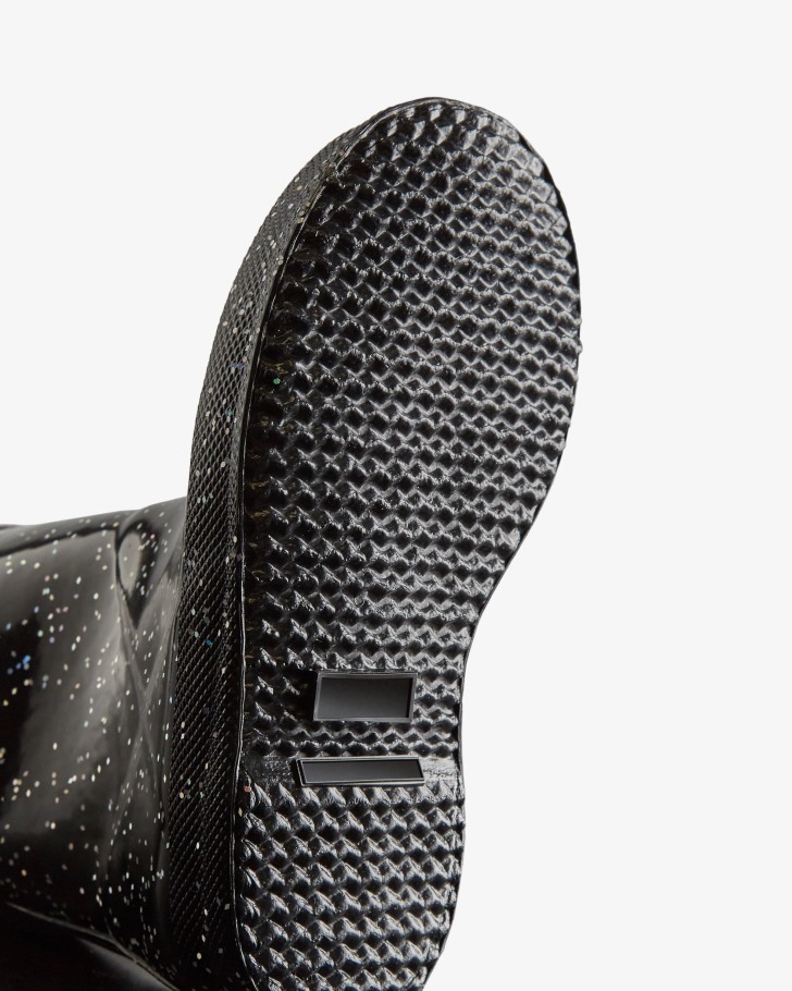 Hunter Kids First (18 Months-8 Years) Giant Glitter Rain Boots Black
