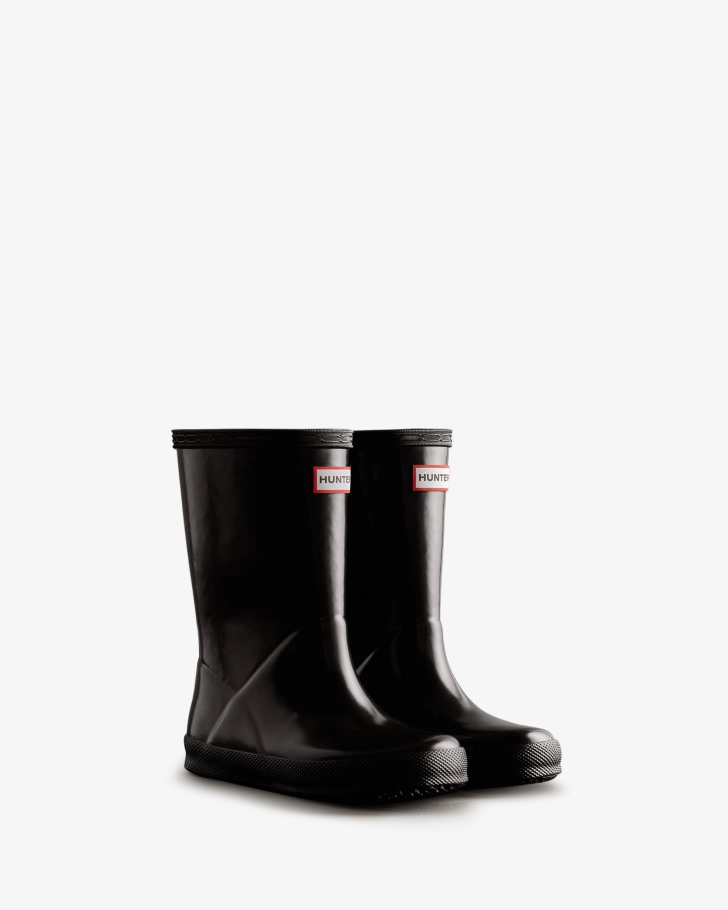 Hunter Original Kids First (18 Months-8 Years) Gloss Rain Boots Black