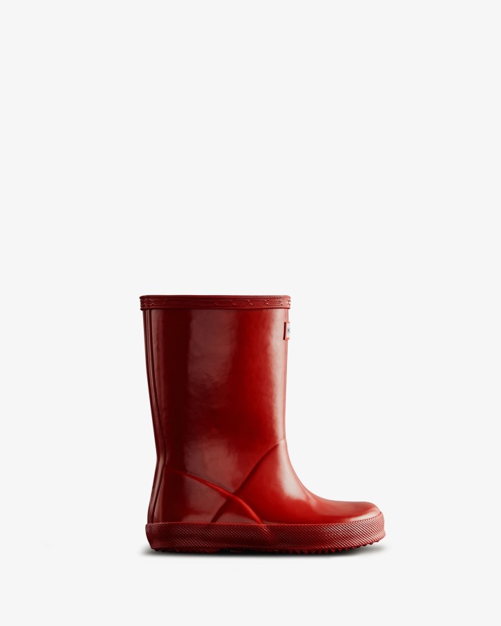 Hunter Original Kids First (18 Months-8 Years) Gloss Rain Boots Military Red