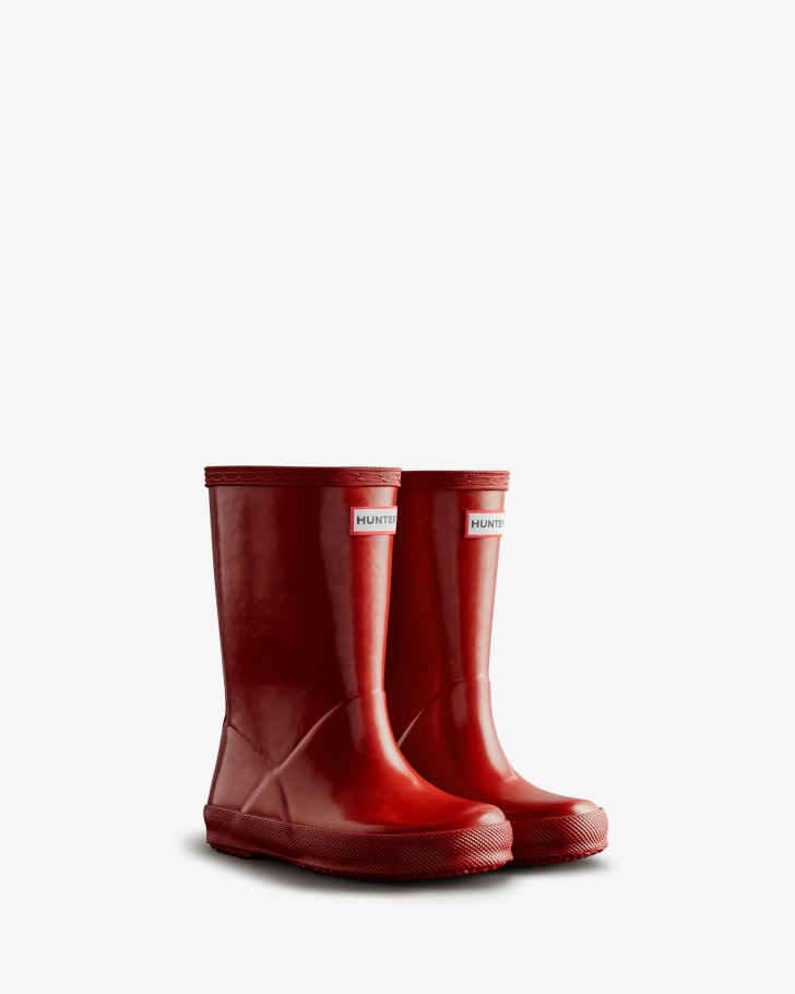 Hunter Original Kids First (18 Months-8 Years) Gloss Rain Boots Military Red