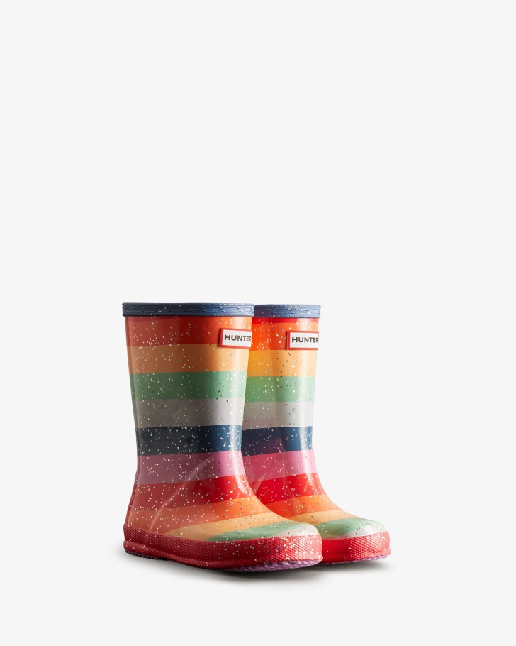 Hunter Kids First (18 Months-8 Years) Glitter Rainbow Rain Boots Multicoloured