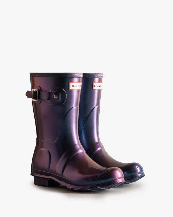 Hunter Women's Nebula Short Rain Boots Stornoway Blue