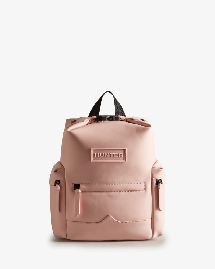 Hunter Mini Top Clip Backpack - Rubberized Leather Azalea Pink