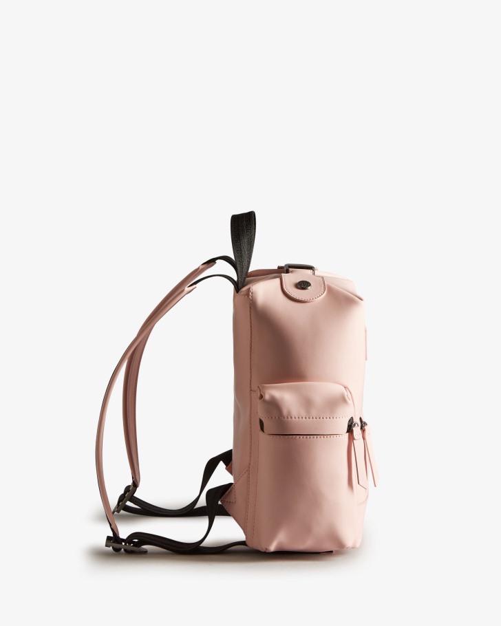 Hunter Mini Top Clip Backpack - Rubberized Leather Azalea Pink