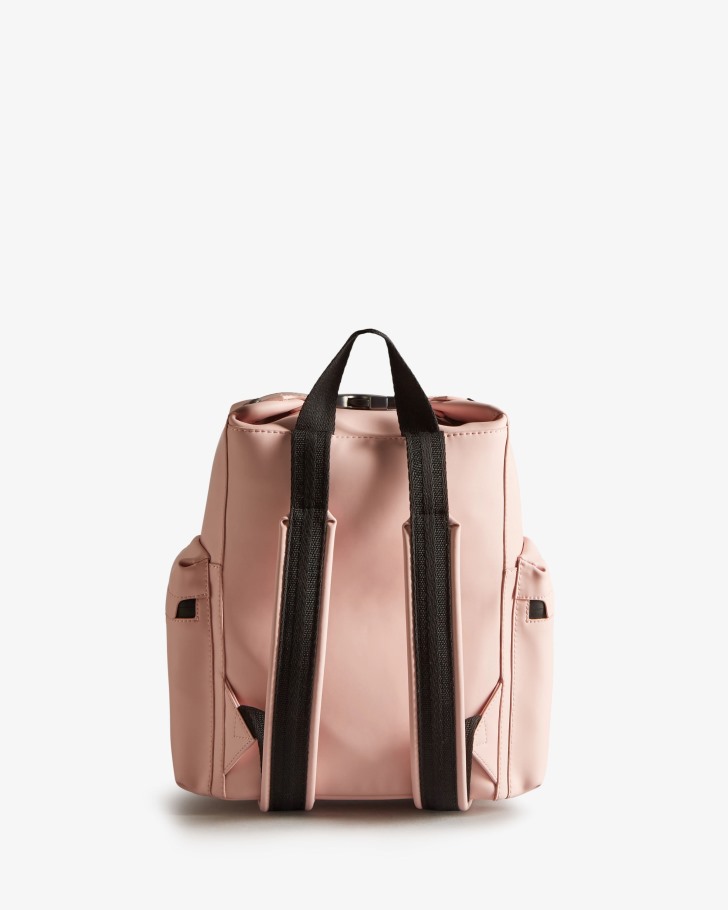Hunter Mini Top Clip Backpack - Rubberized Leather Azalea Pink