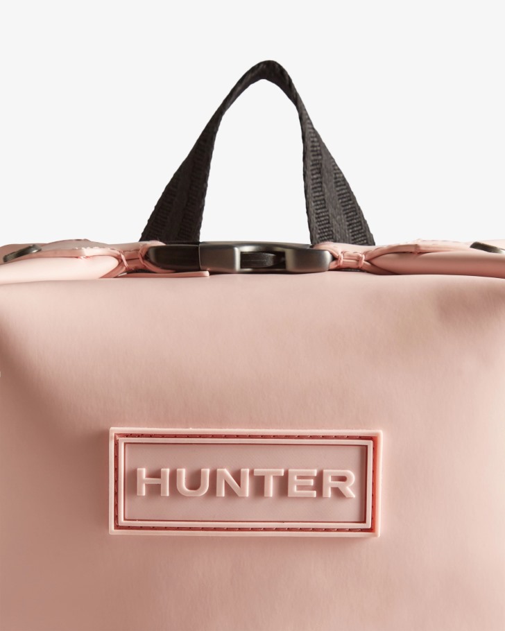 Hunter Mini Top Clip Backpack - Rubberized Leather Azalea Pink