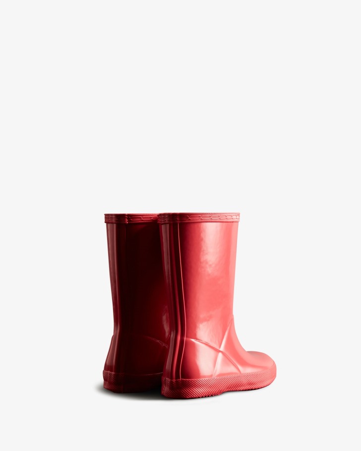 Hunter Original Kids First (18 Months-8 Years) Gloss Rain Boots Rowan Pink