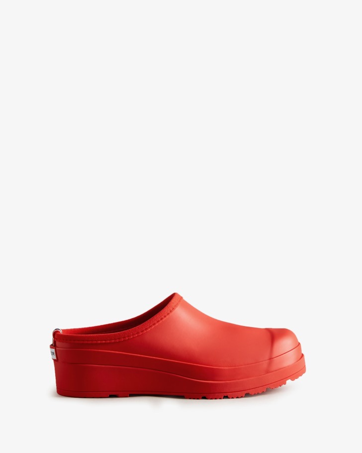 Hunter Women's Play Clogs Logo Red