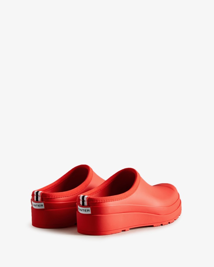 Hunter Women's Play Clogs Logo Red