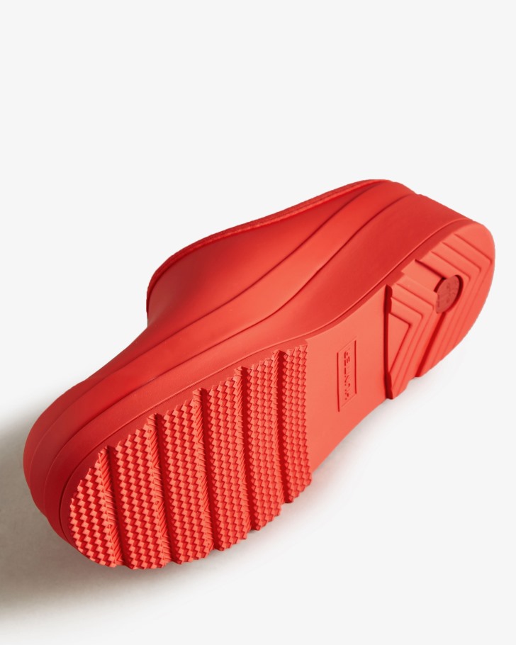 Hunter Women's Play Clogs Logo Red