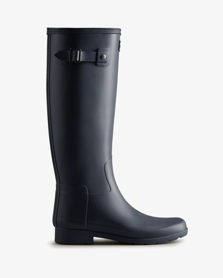 Hunter Women's Refined Slim Fit Tall Rain Boots Navy