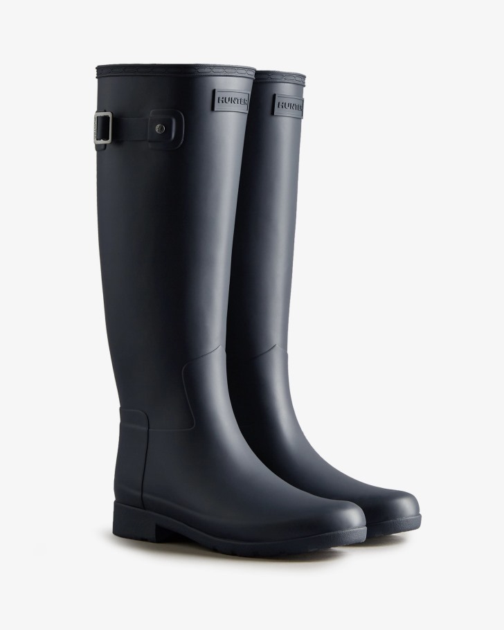 Hunter Women's Refined Slim Fit Tall Rain Boots Navy