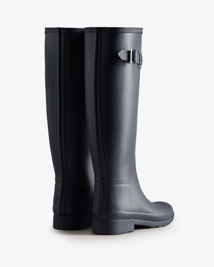 Hunter Women's Refined Slim Fit Tall Rain Boots Navy