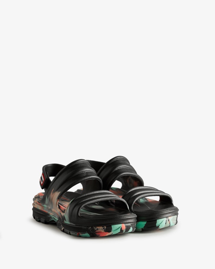 Hunter Women's BLOOM Marble Sandal Black