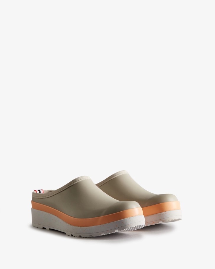 Hunter Women's Play Speckle Sole Clogs Steall Grey-Summit Rise Peach
