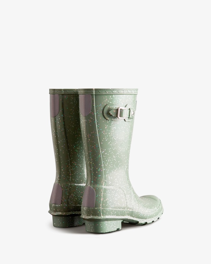 Hunter Big Kids (5-11 Years) Giant Glitter Rain Boots Sweet Gale Green