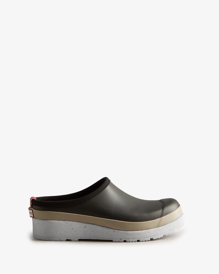 Hunter Women's Play Speckle Sole Clogs Black-Steall Grey