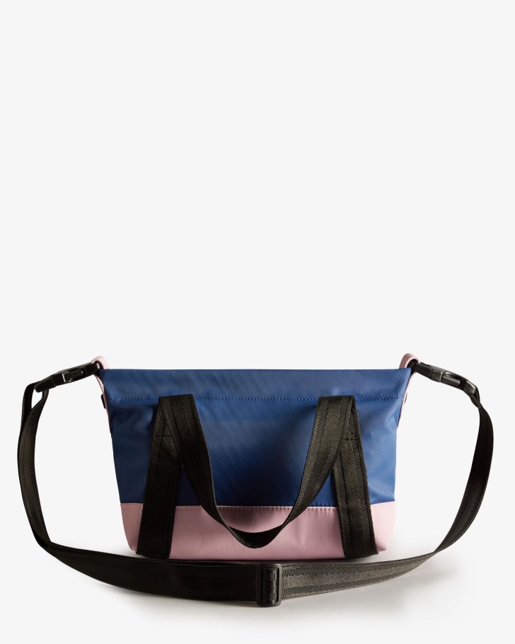 Hunter Repurposed Nylon Mini Top Clip Tote Bag Hayes Burgundy Multi