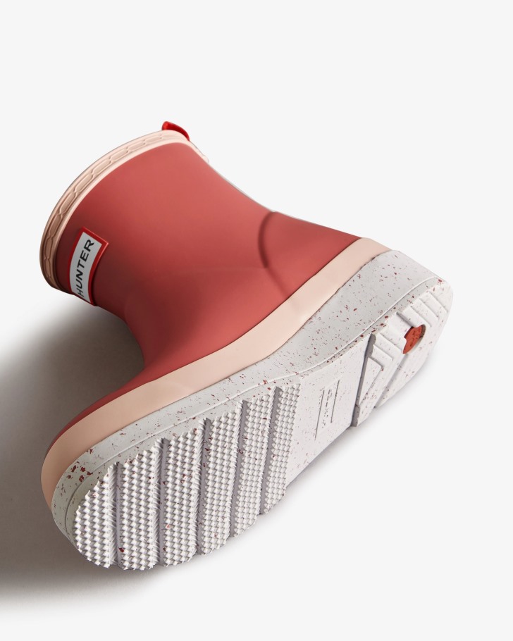 Hunter Women's Play Short Speckle Rain Boots Glenmore Rose-Azalea Pink-Spurrey White