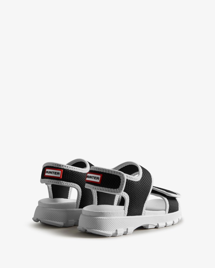 Hunter Big Kids (5-9 Years) Mesh Outdoor Walking Sandals Black-White