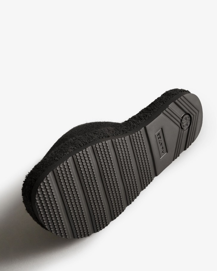 Hunter Women's Terry Towelling Beach Platform Adjustable Slide Black